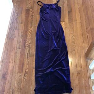 Floor length velvet maxi dress